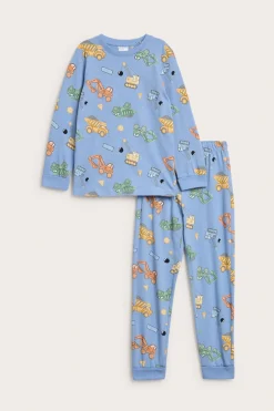 Pyjamas med byggfordon