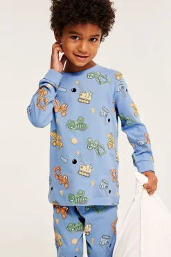Pyjamas med byggfordon