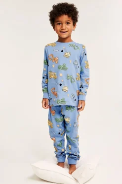 Pyjamas med byggfordon