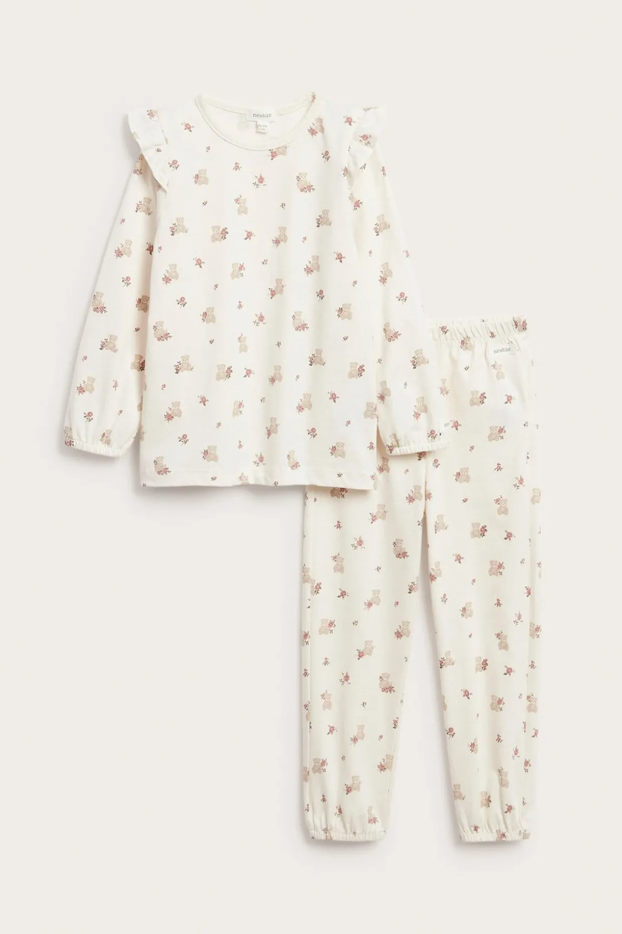 Pyjamas med nallar och rosor
