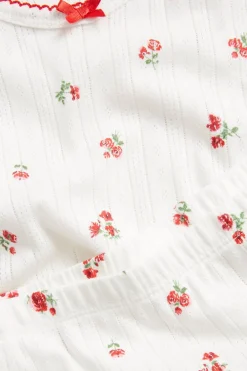 Pyjamas set med pointelle mönster