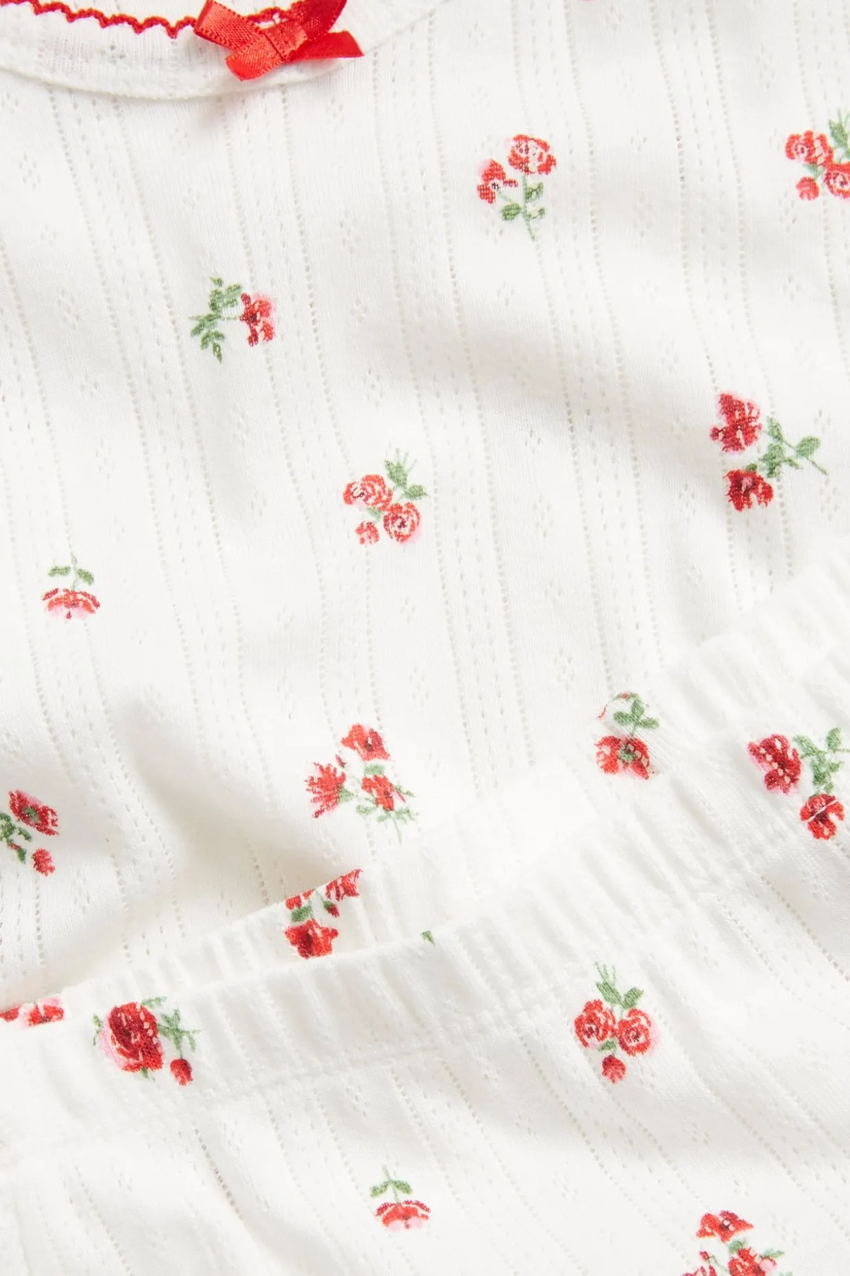 Pyjamas set med pointelle mönster