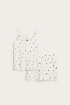 Pyjamas set med pointelle mönster