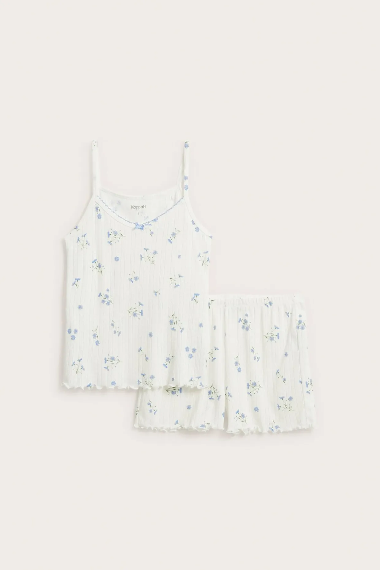 Pyjamas set med pointelle mönster