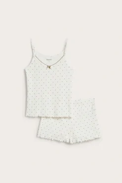 Pyjamas set med pointelle mönster
