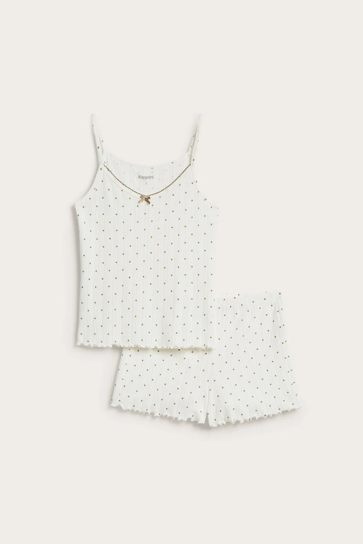 Pyjamas set med pointelle mönster