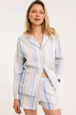 Pyjamasshorts i vävd bomull