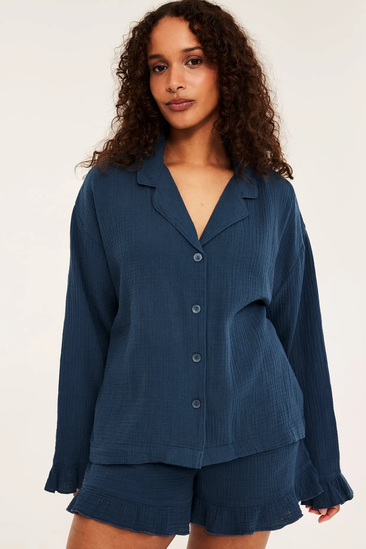 Pyjamasskjorta i muslin