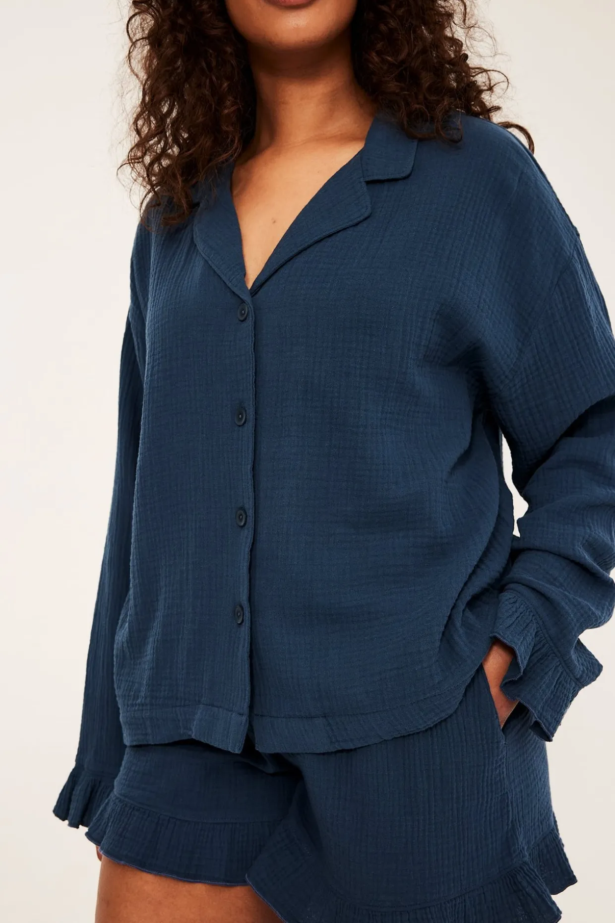 Pyjamasskjorta i muslin