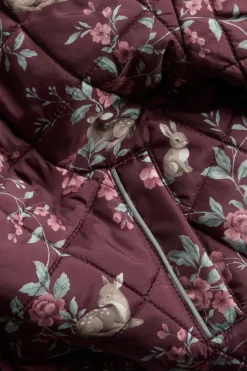 Quiltad jacka med blommor
