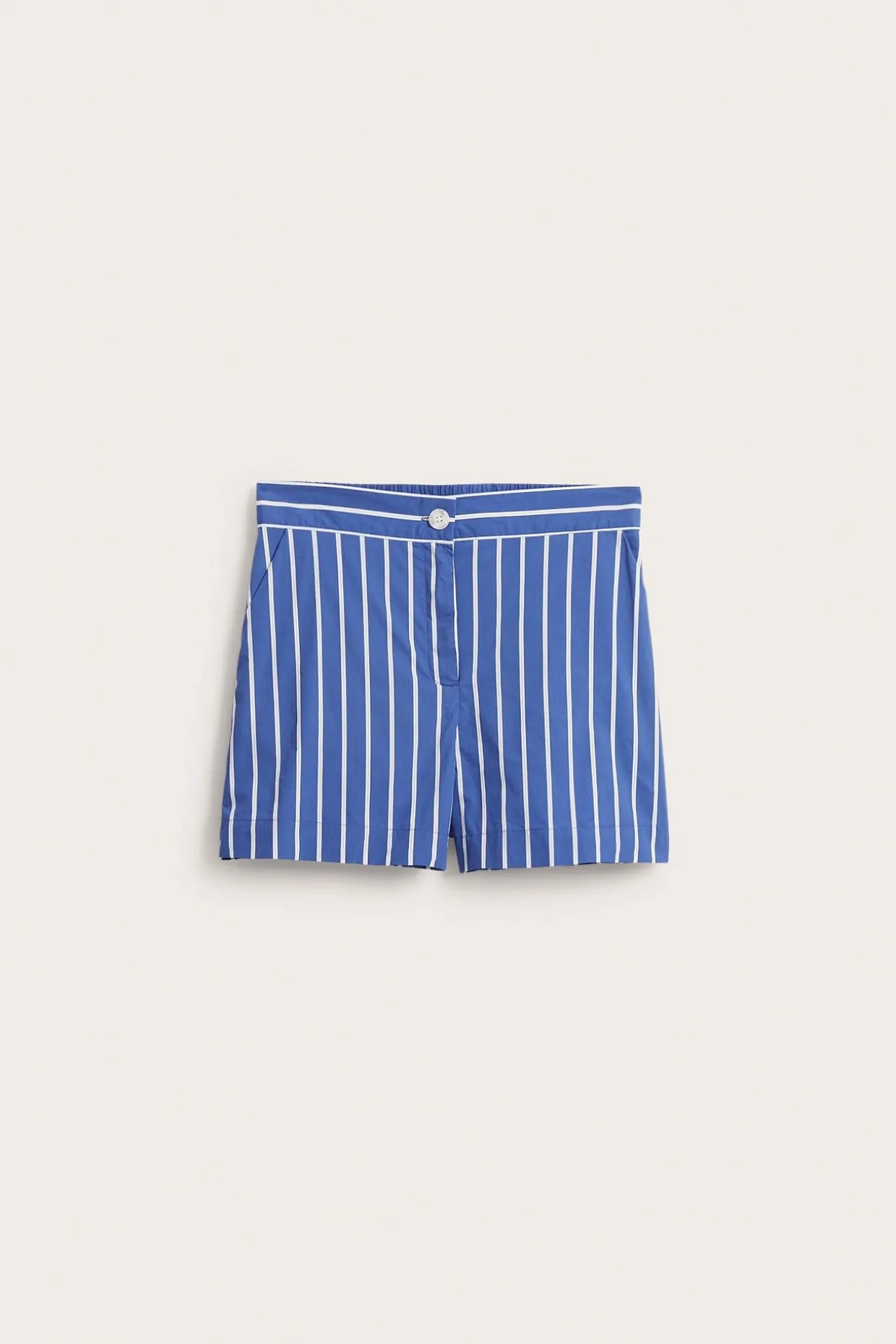 Randiga shorts i bomullspoplin