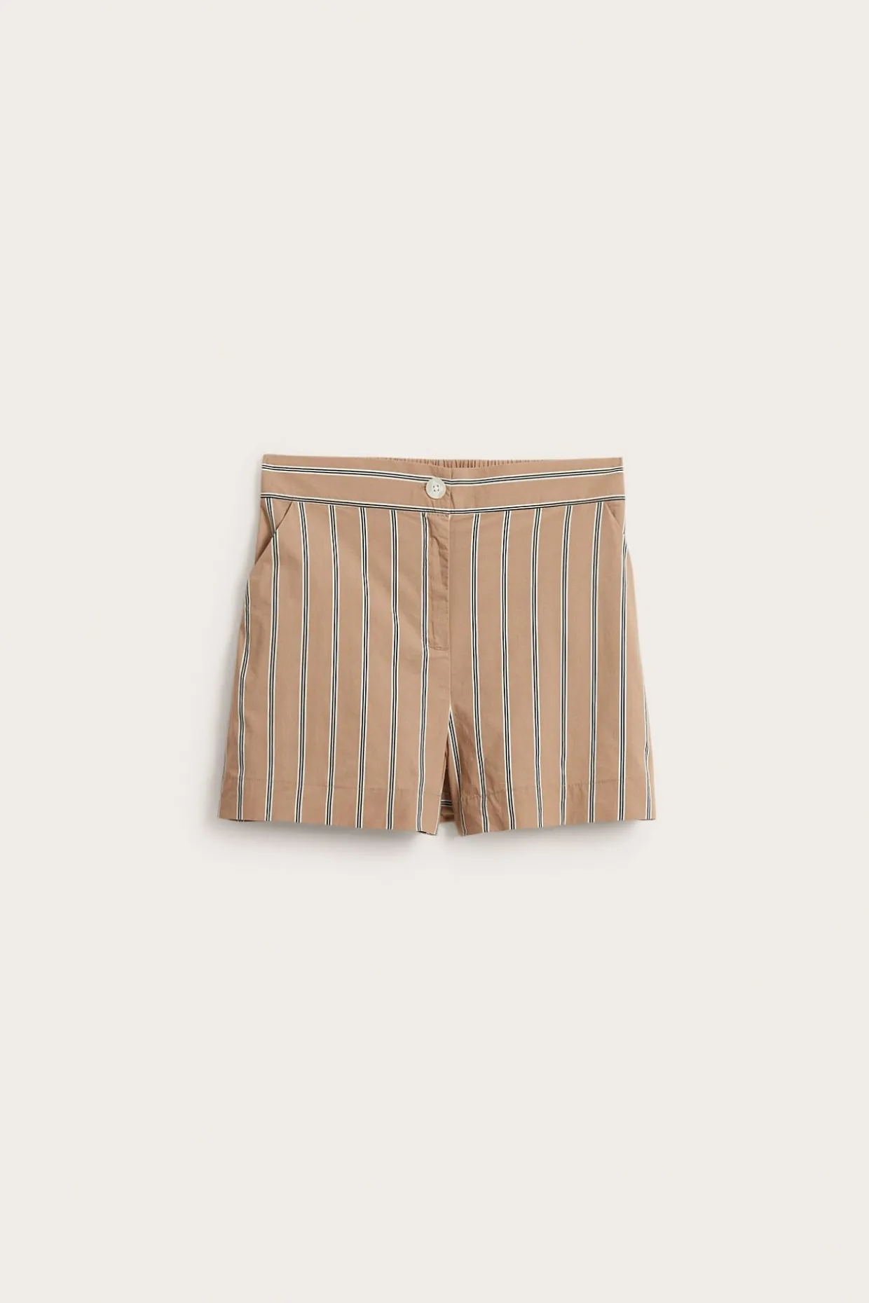 Randiga shorts i bomullspoplin