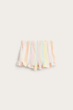 Randiga shorts med volangkant