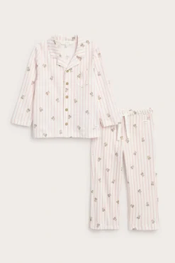 Randig pyjamas med nallebjörnar