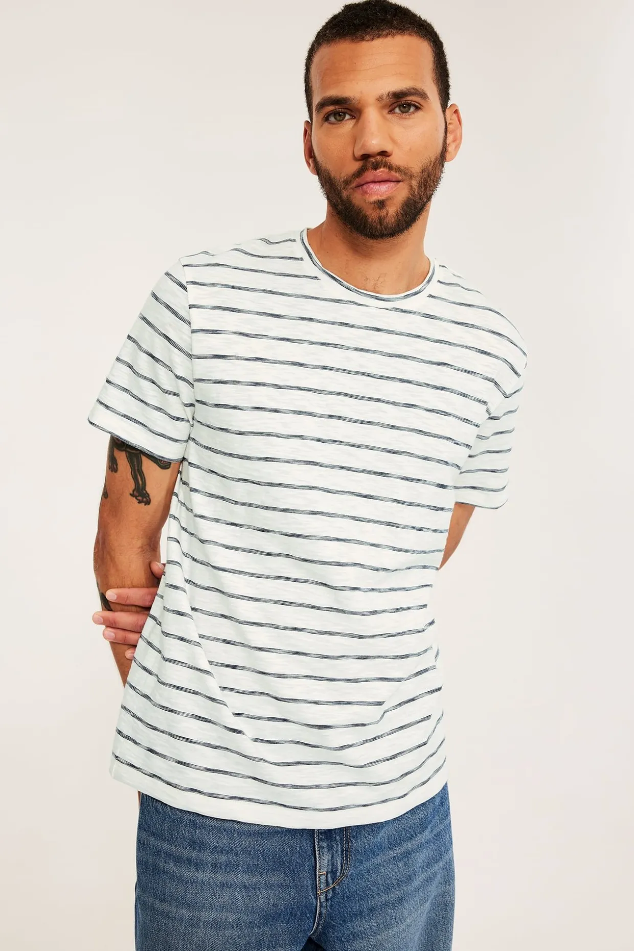 Randig t-shirt i bomull