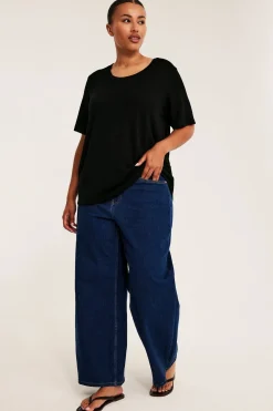 Regular t-shirt i viskosmix