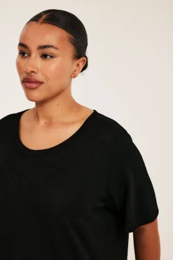 Regular t-shirt i viskosmix