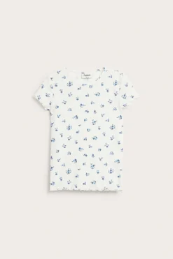 Ribbad blommig topp