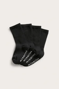 Ribbade barnstrumpor 4-pack