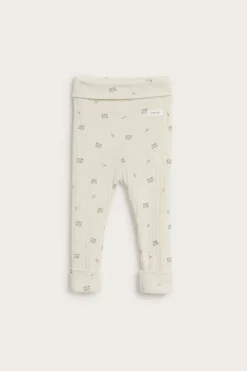 Ribbade leggings i ull