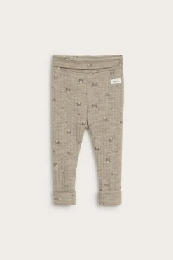 Ribbade leggings i ull