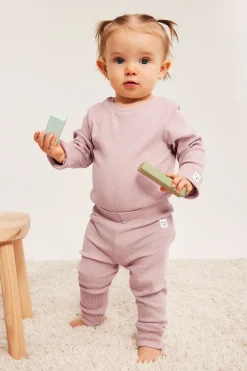 Ribbade leggings med justerbar längd
