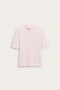 Ribbad top med polokrage