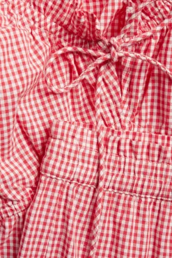 Rutigt pyjamasset i bomullspoplin
