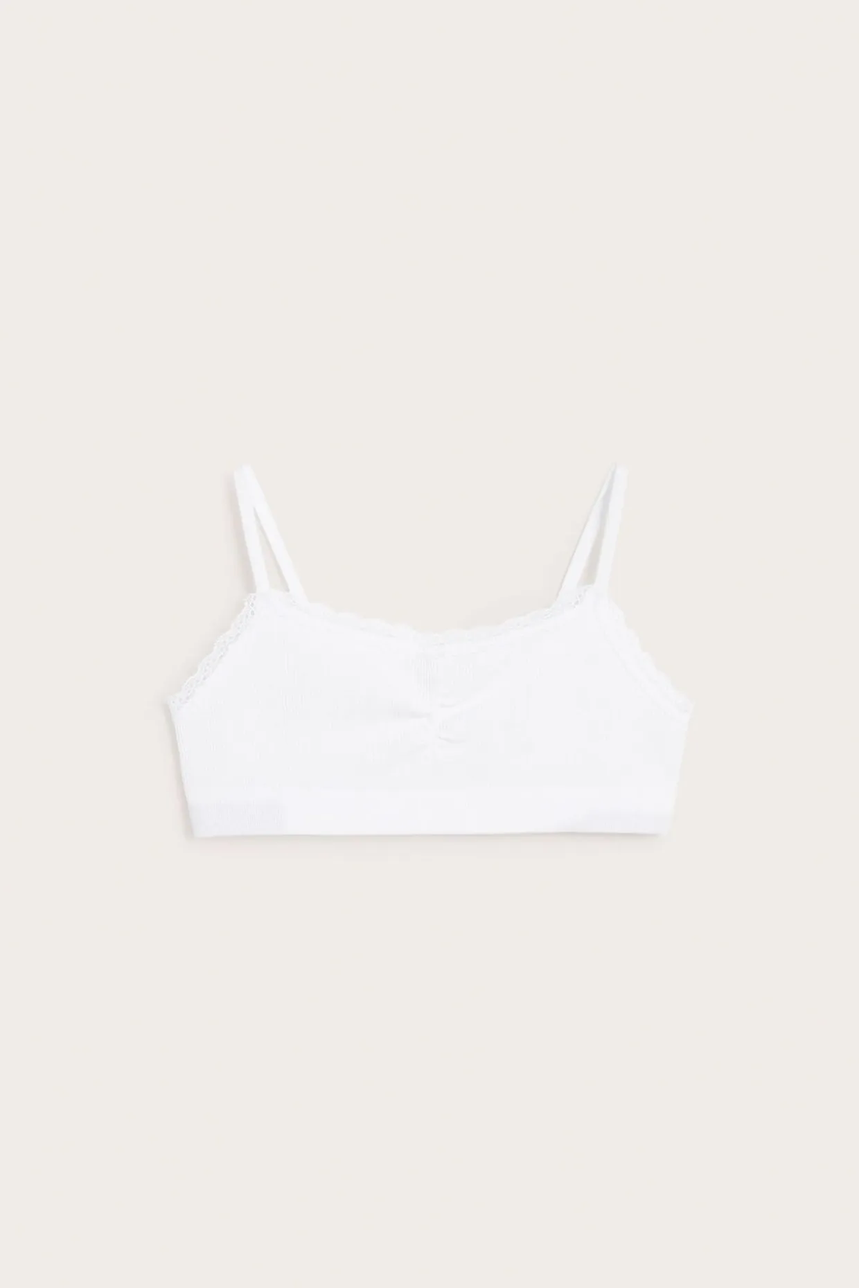 Seamless ribbad topp med spets