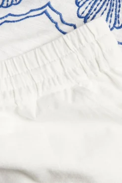Shorts i bomull med broderie anglaise