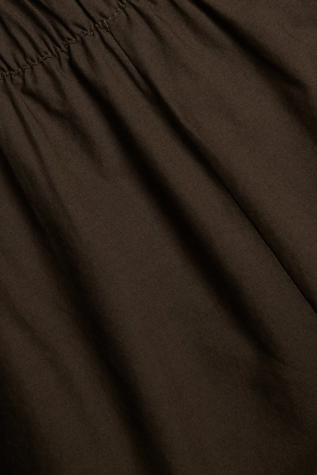 Shorts i bomullspoplin och broderad kant