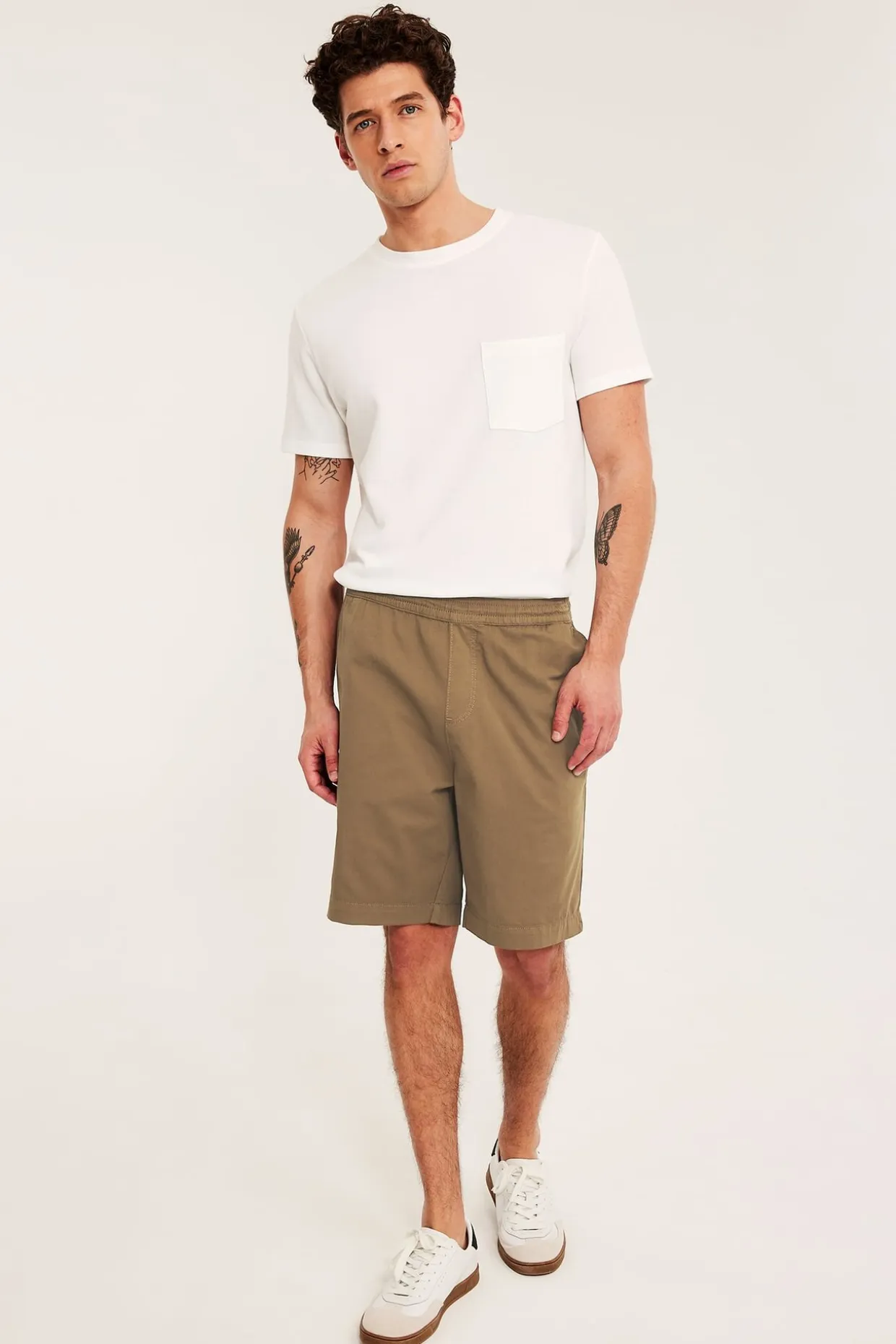 Shorts i bomullstwill loose fit