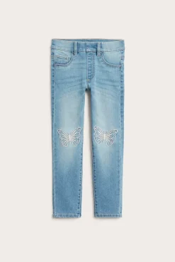 Slim jeggings med fjärilar