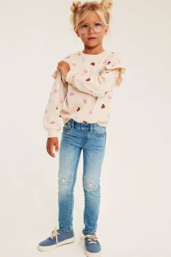 Slim jeggings med fjärilar