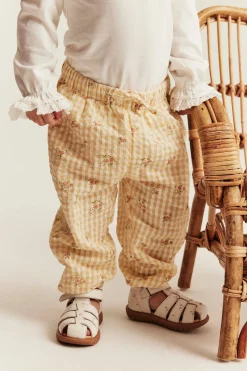 Småblommiga vävda byxor