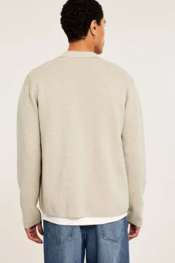 Stickad cardigan med dragkedja