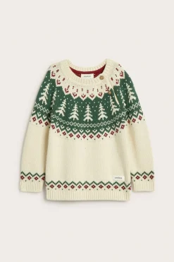 Stickad jultröja med granar