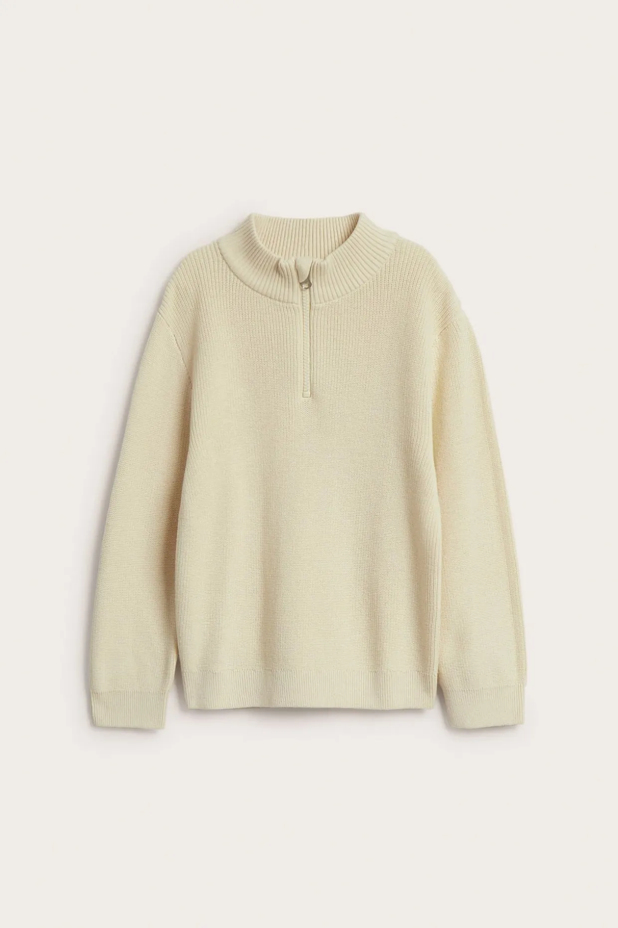 Stickad tröja med half-zip