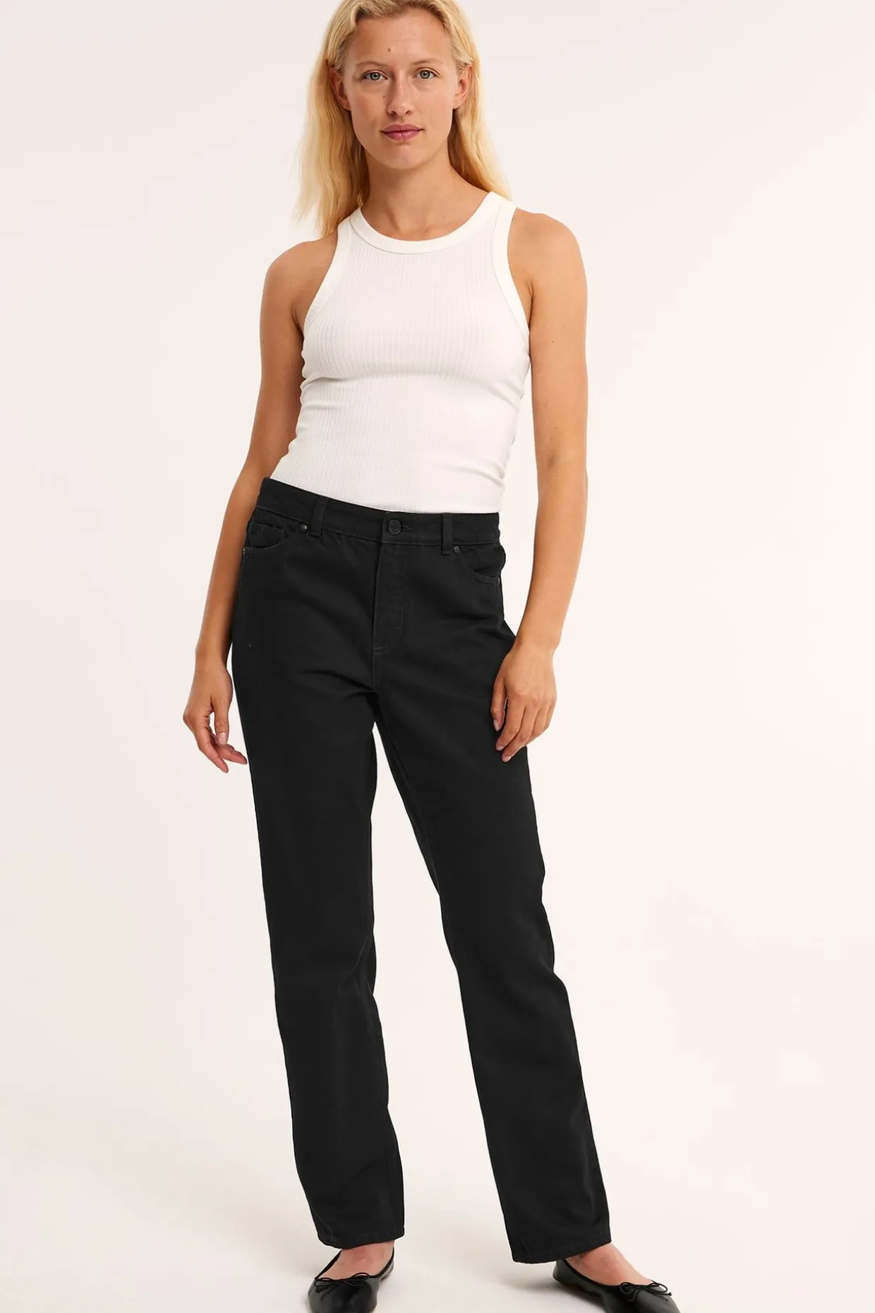 Straight jeans high waist