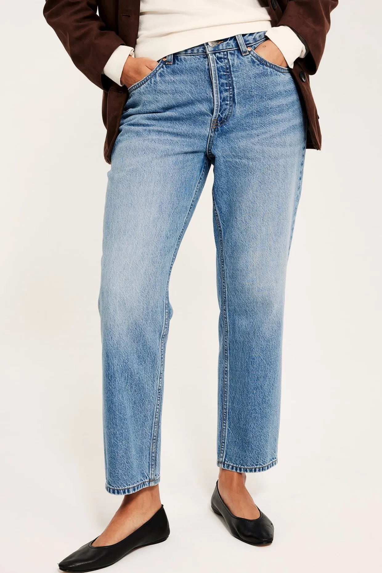 Straight jeans high waist non stretch