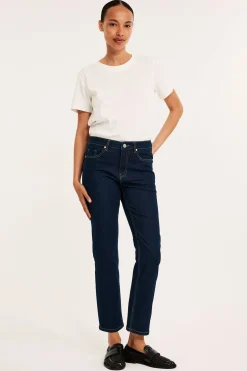 Straight jeans mid waist short leg