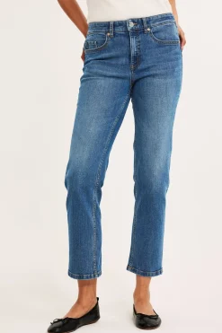 Straight jeans mid waist short leg