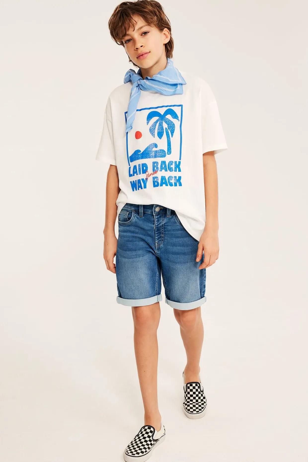 Stretchiga jeansshorts i joggerdenim