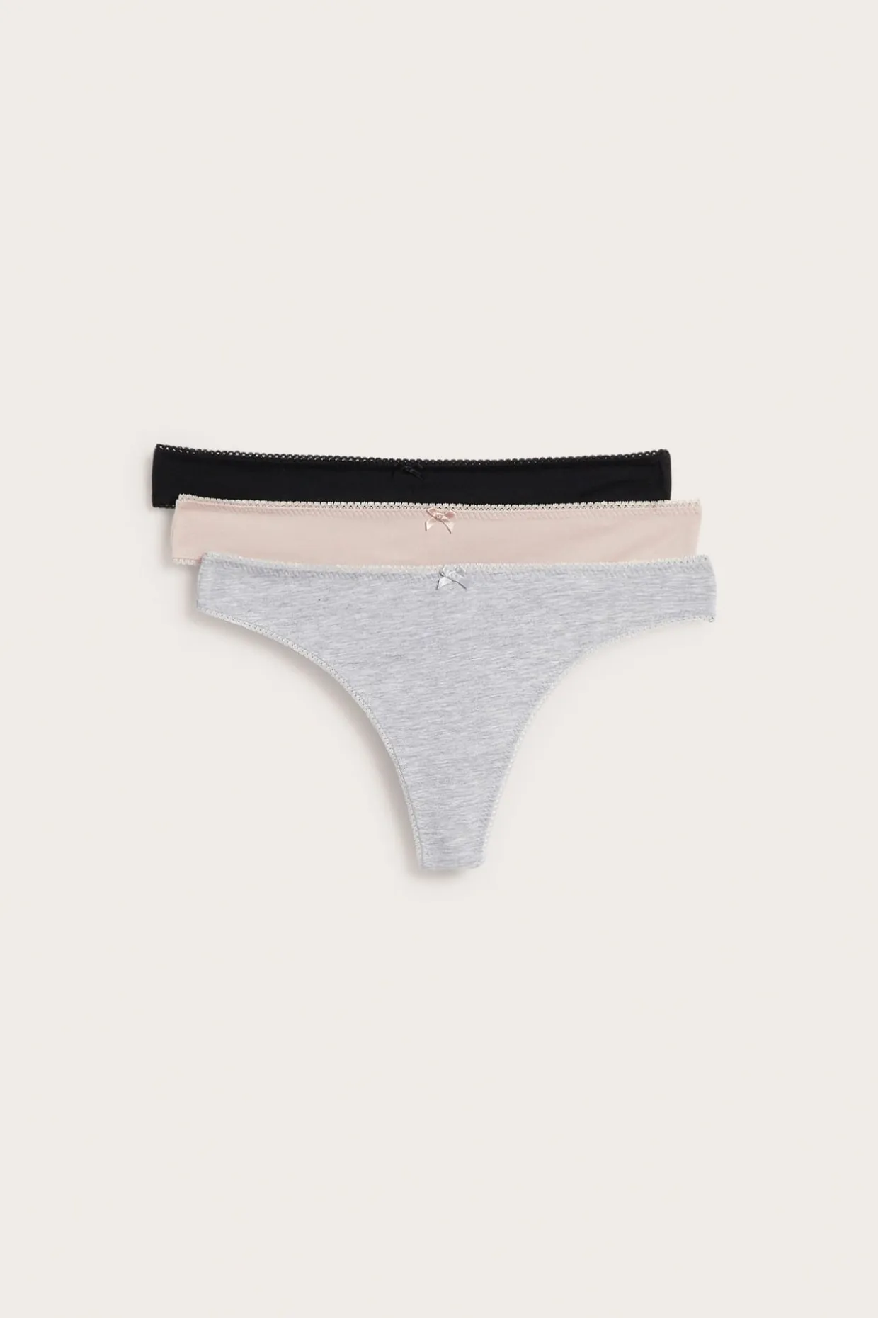 Stringtrosor i bomull 3-pack
