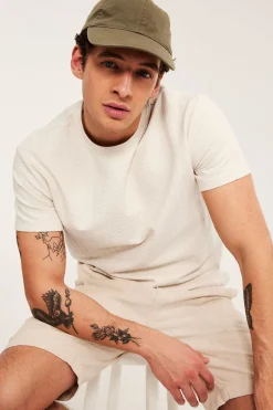 Strukturmönstrad t-shirt regular fit