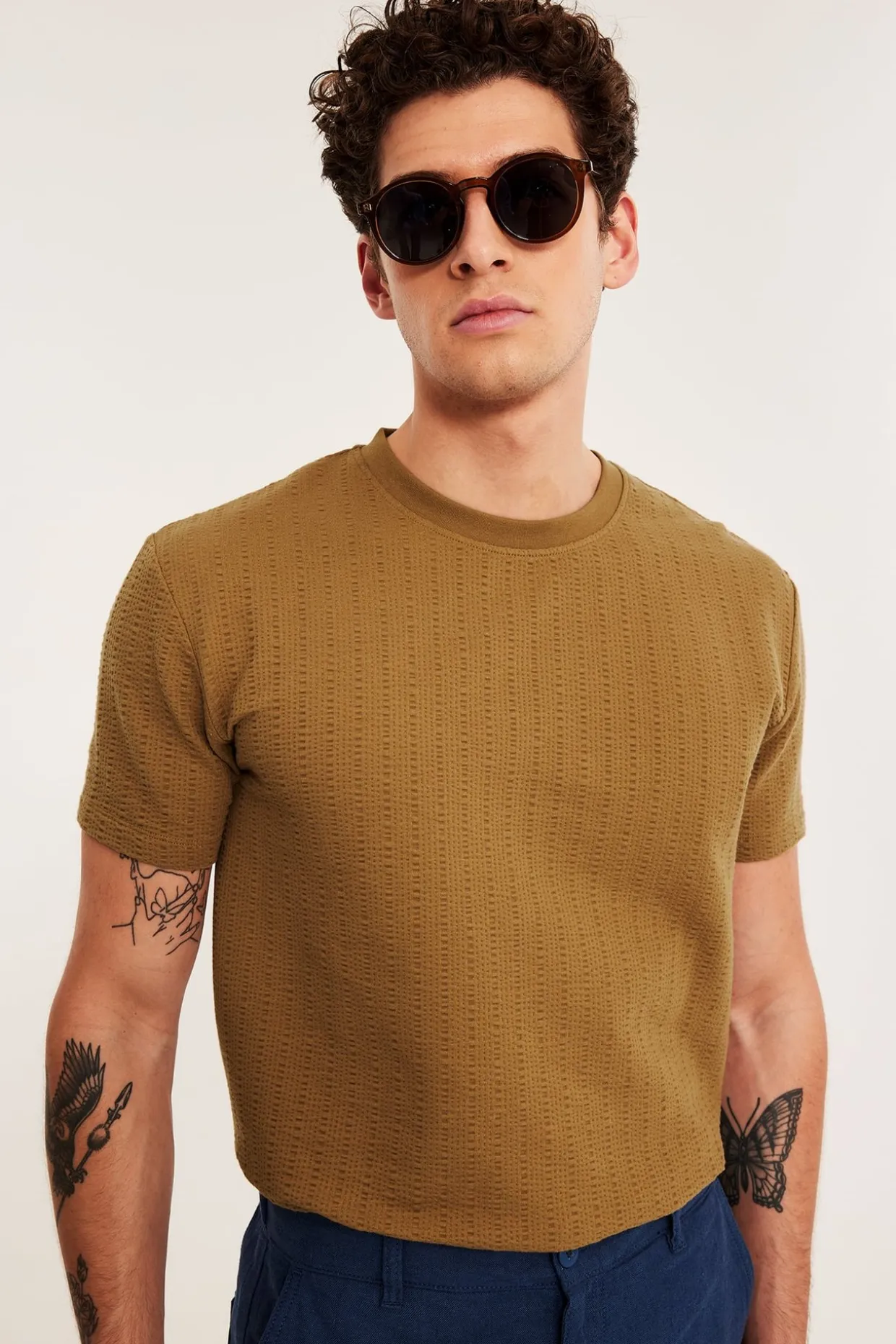 Strukturmönstrad t-shirt regular fit