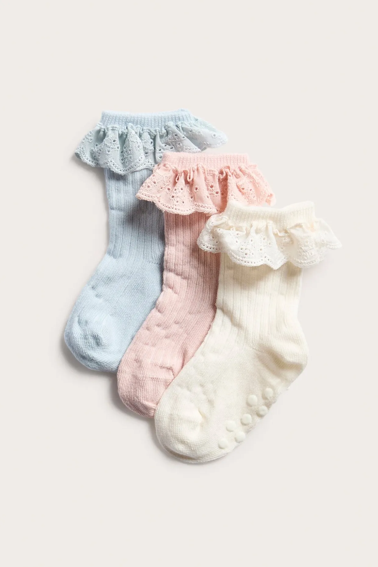 Strumpor i 3-pack med volang