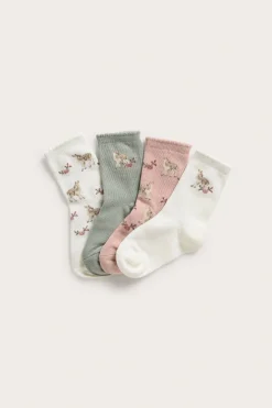 Strumpor med blommor 4-pack