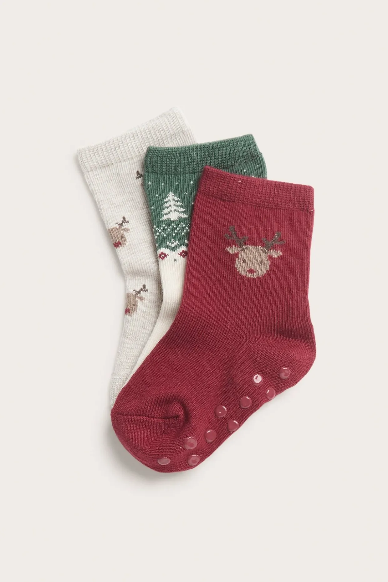 Strumpor med julmotiv 3-pack