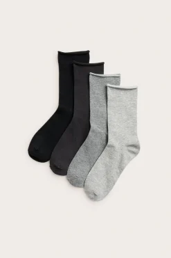 Strumpor med rullad kant i 4-pack